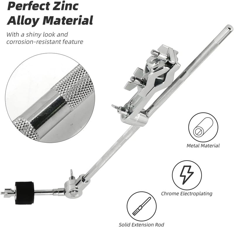 Domofa Drum Extension Arm Cymbal Boom Arm with Clamp Cymbal Attachment Arm for Drum Cymbal Parts - Image 3